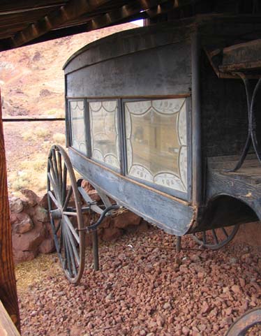 Horse-drawn hearse at Calico Ghost Town. Photo by Karen Riggs